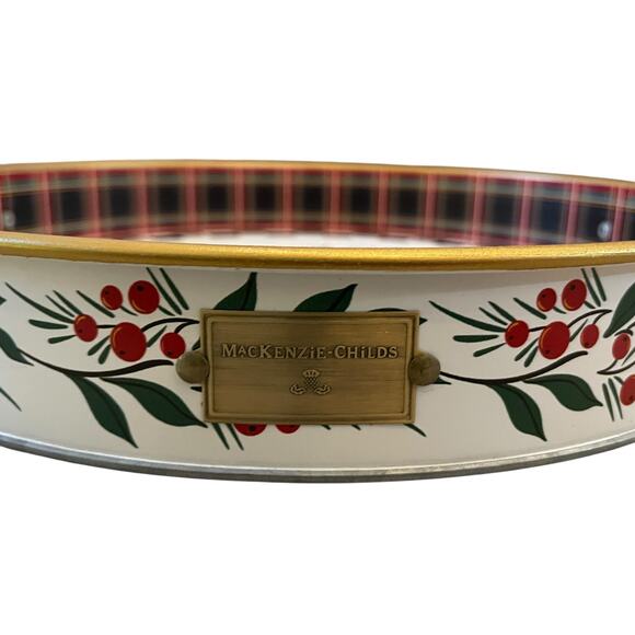 Mackenzie Child's Holiday Cardinal Round Metal Serving Trays, Set of 2 New - Picture 10 of 16